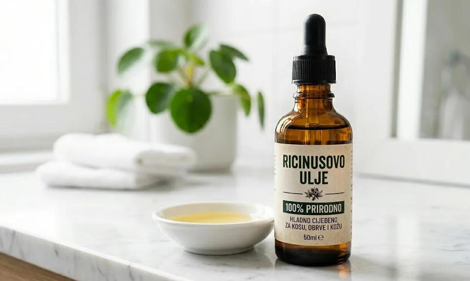 hladno cijeđeno ricinusovo ulje 100% prirodno boca sa kapaljkom